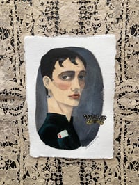 The Dandy and Green Velvet Jacket Original Mixed Media