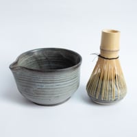 Image 1 of Matcha Bowl with Spout Set - Greyish A