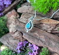 Image 1 of Natural Granditerite and steling silver pendant and chain