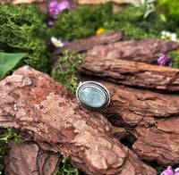Image 4 of Natural Aqua Kyanite sterling silver ring size 7 US