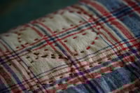 Image 3 of Handmade Fabric Book Sleeve – Vintage Handwoven Cotton, Sashiko Book Pouch