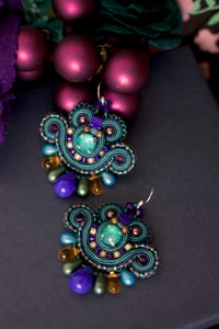 Image 2 of Mini Earrings Peacock - Variation 1 - Argent 925