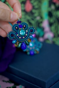 Image 4 of Mini Earrings Peacock - Variation 1 - Argent 925
