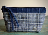 Image 2 of Handmade Fabric Makeup Bag | Vintage Handwoven Fabric Zipper Pouch