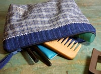 Image 4 of Handmade Fabric Makeup Bag | Vintage Handwoven Fabric Zipper Pouch