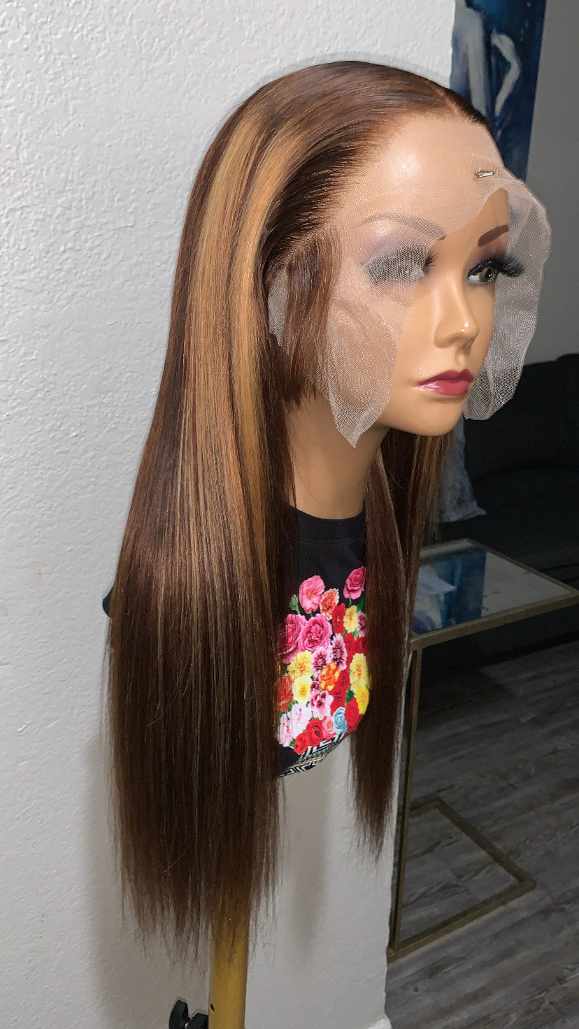 Image of 26 Inch HD 4/27 Straight Lace Frontal Wig 