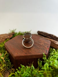 Image 3 of Unique dendritic moss agate and lotus ring the size of the stone is 2 cm x 1,5 cm