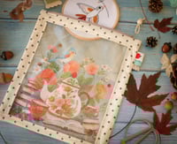 Image 1 of ⭐ Pochettes à paillettes "thé Bleu et Pois"