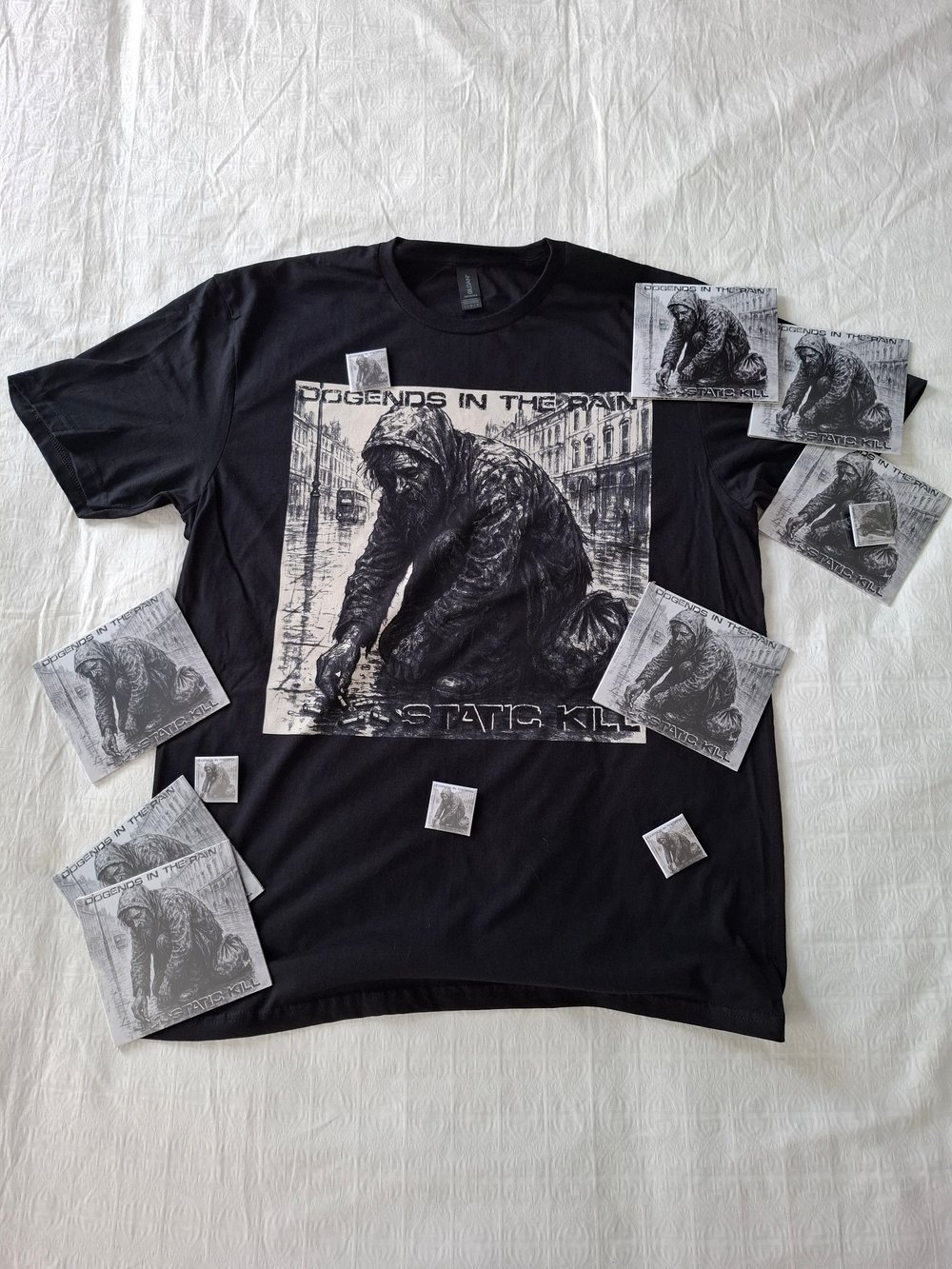 Static Kill. T Shirt, CD & badge bundle. 