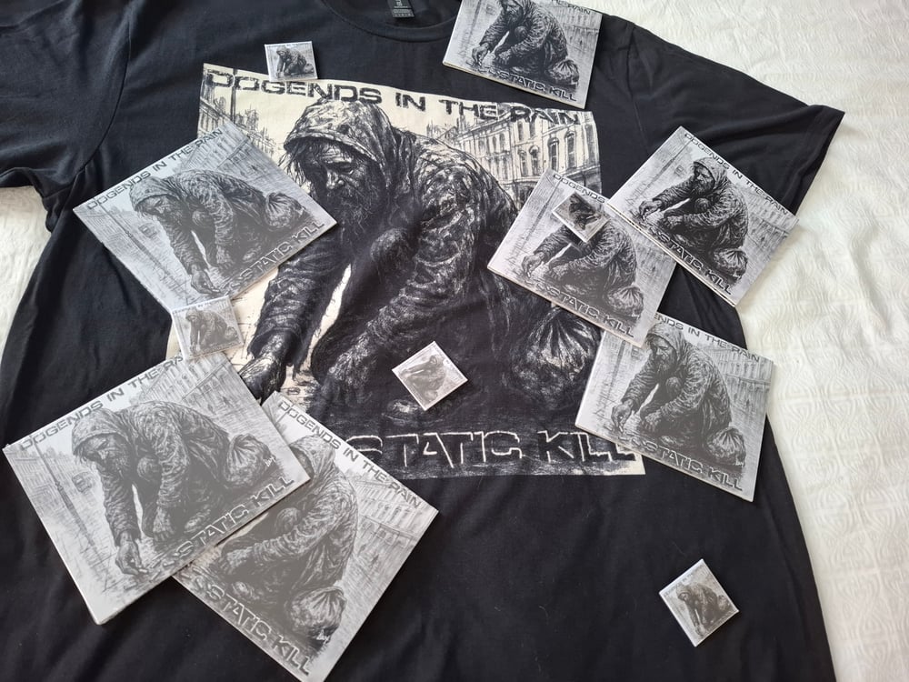Static Kill. T Shirt, CD & badge bundle. 
