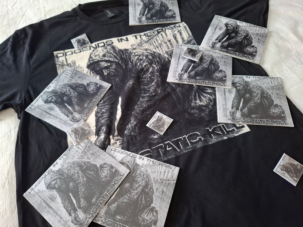 Static Kill. T Shirt, CD & badge bundle. 