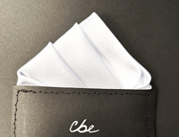 Satin Prefolded Pocket Square (Tower) - White 