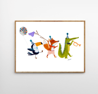 Illustration Toucan Crocodile Renard