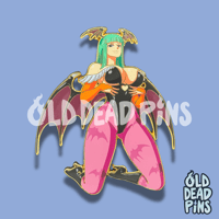 Image 1 of Morrigan Halloween Costume Enamel Pin In-Hand Extras