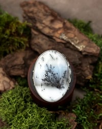 Image 1 of Big dendritic moss agate cocktail ring 