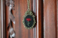 Image 1 of Red Rose Motif Pendant Necklace