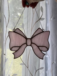 Image 1 of Pink Bow Stained Glass