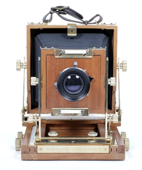 Image of Zone VI "gold" 4X5 Camera w/ 150mm + 210mm Schneider MC Lenses + Holders + FILM  #0667