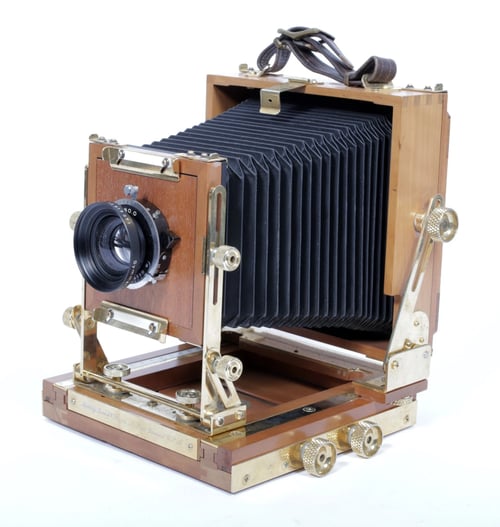 Image of Zone VI "gold" 4X5 Camera w/ 150mm + 210mm Schneider MC Lenses + Holders + FILM  #0667