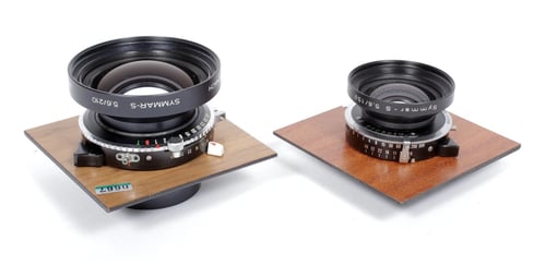 Image of Zone VI "gold" 4X5 Camera w/ 150mm + 210mm Schneider MC Lenses + Holders + FILM  #0667