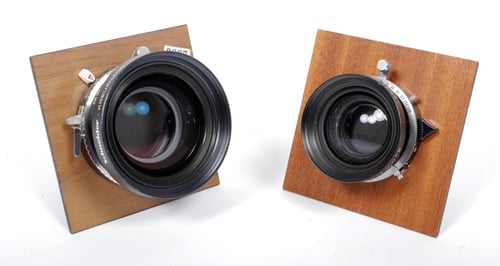Image of Zone VI "gold" 4X5 Camera w/ 150mm + 210mm Schneider MC Lenses + Holders + FILM  #0667