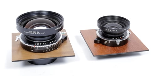 Image of Zone VI "gold" 4X5 Camera w/ 150mm + 210mm Schneider MC Lenses + Holders + FILM  #0667