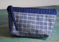 Image 1 of Handmade Fabric Makeup Bag | Vintage Handwoven Fabric Zipper Pouch