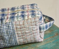 Image 4 of Summer Travel Toiletry Bag | Boxy Vintage Fabric Zipper Pouch with Handle