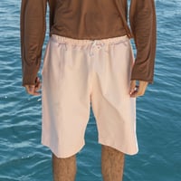 Image 1 of ÉFÉMÈRE Coastal Blossom Tailored Cotton Shorts