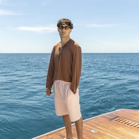 Image 2 of ÉFÉMÈRE Coastal Blossom Tailored Cotton Shorts