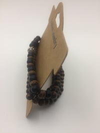 Image 2 of men’s brown & black beaded bracelet