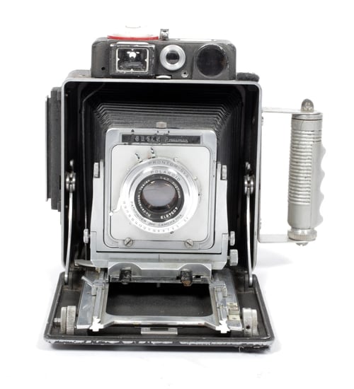 Image of Busch Pressman D Rangefinder 4X5 Camera w/ 127mm lens + film + holders #0684