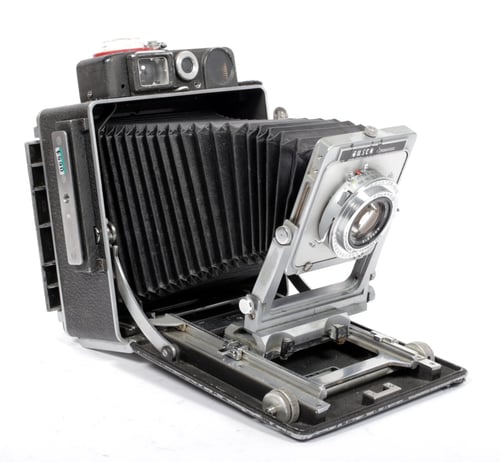 Image of Busch Pressman D Rangefinder 4X5 Camera w/ 127mm lens + film + holders #0684