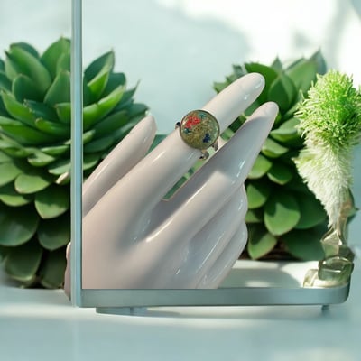 Image of Glitter Flower Resin Ring