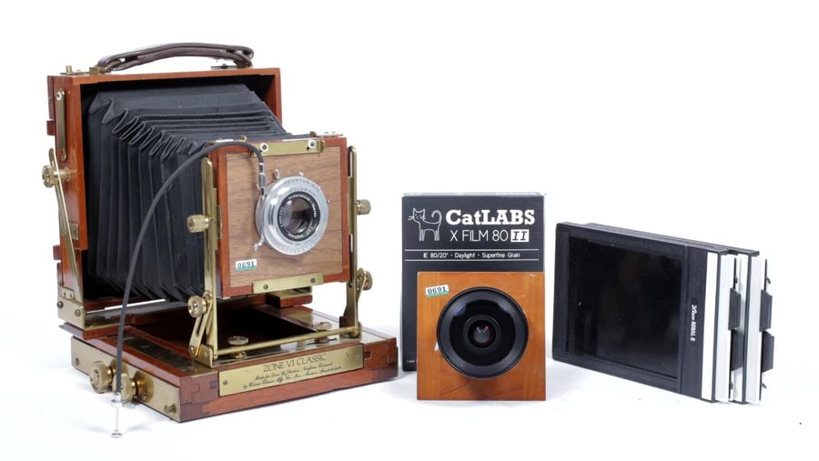 Image of Zone VI (By WISNER) 4X5 Camera w/ 127mm+90mm Schneider Lenses + Holders + FILM #0691