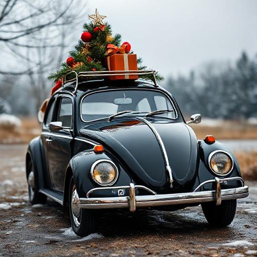 Image of {DEPOSIT} 2025 RETRO BLACK VW HOLIDAY BUG 