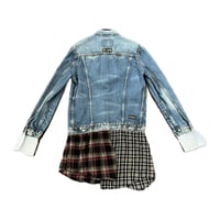 Image 2 of Jean Jacket Plaid Collar 