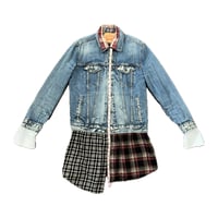 Image 4 of Jean Jacket Plaid Collar 