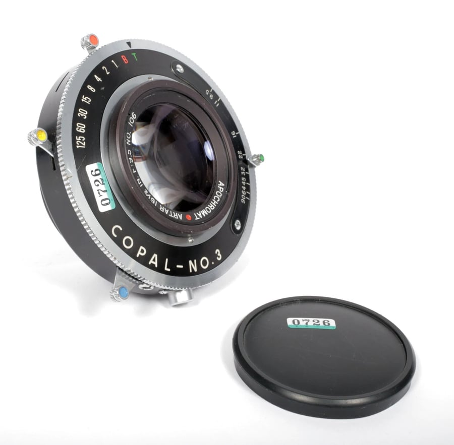 Image of Goerz Apochromat [Red Dot] Artar 16.5" [420mm] F9.5 Lens Copal #3 shutter #0726 