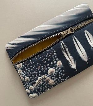 Image of Barnacle feathers, rectangular zipper purse