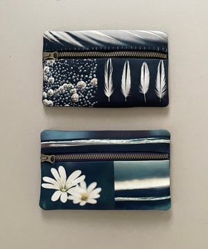 Image of Barnacle feathers, rectangular zipper purse