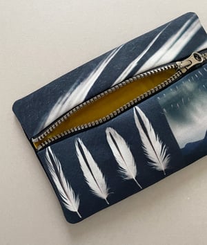 Image of Storm feather, rectangular zipper purse