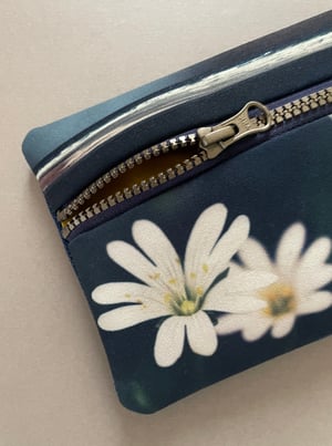 Image of Stitchwort seascape, rectangular zipper purse