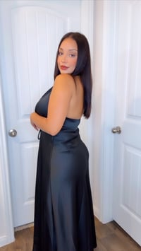 Image 2 of Satin Halter Maxi