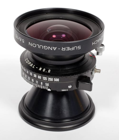 Image of Schneider Super Angulon MC 75mm F5.6 Lens in Copal #0 Shutter #0763