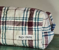 Image 2 of Medium Boxy Makeup Bag – Vintage Fabric Toiletry Pouch for Travel