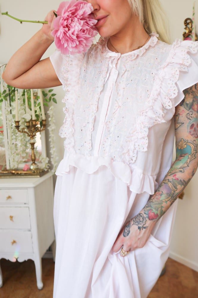 Image of Modern Wing Pastel Pink Princess Ruffle Neckline Dress (Medium)