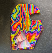 Image 4 of Handmade Spandex Rainbow Pride Print Balaclava
