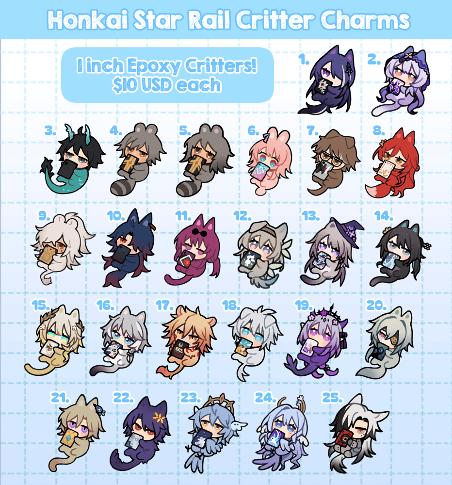 Image of Honkai Star Rail Critter Charms 