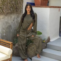 Image 1 of  ÉFÉMÈRE Olive Green Tailored Extra Light  Longsleeve